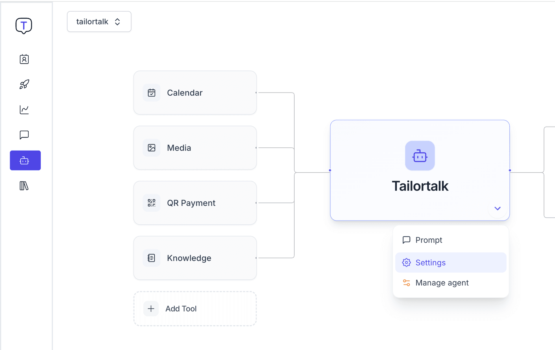 TailorTalk Agent Settings Interface