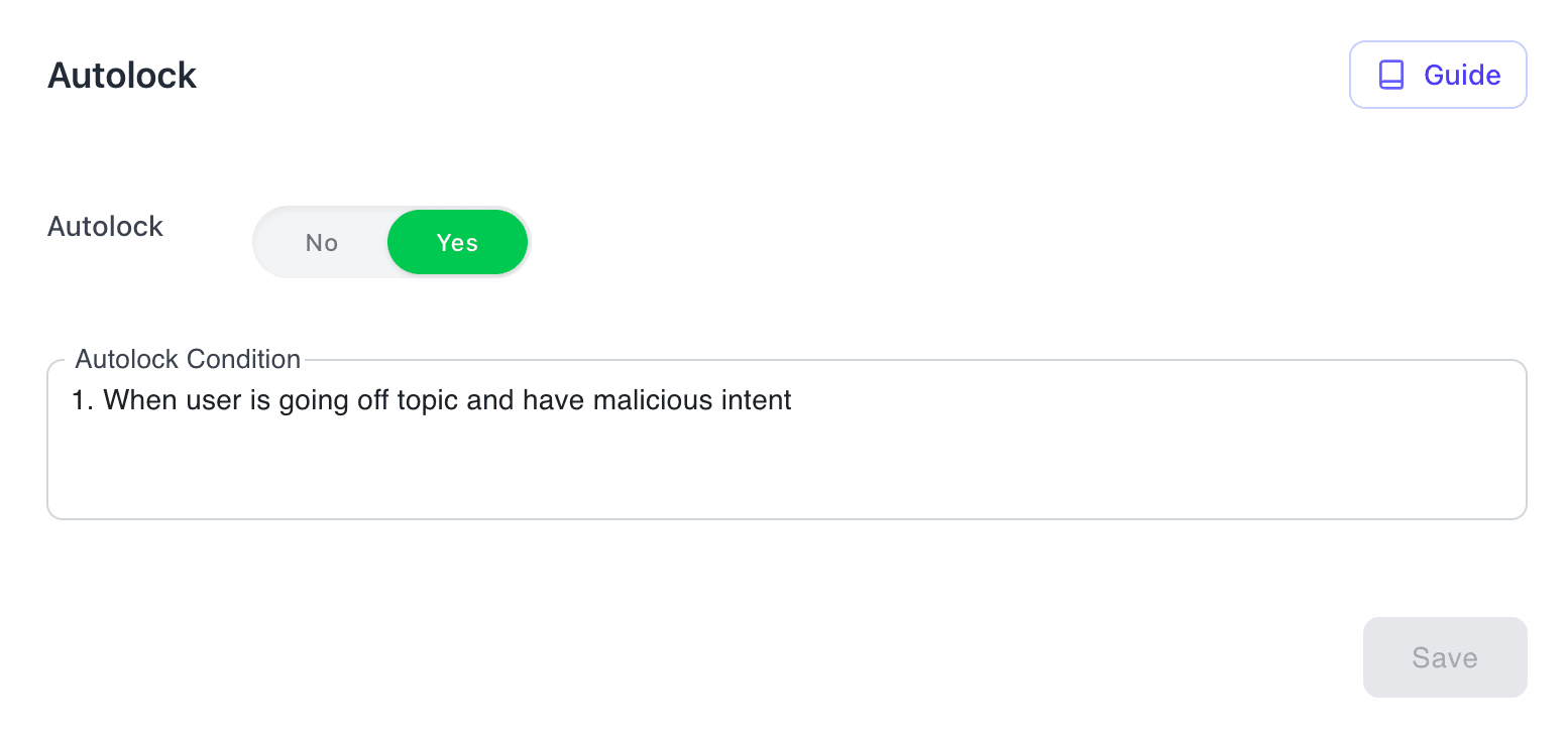 Autolock Settings