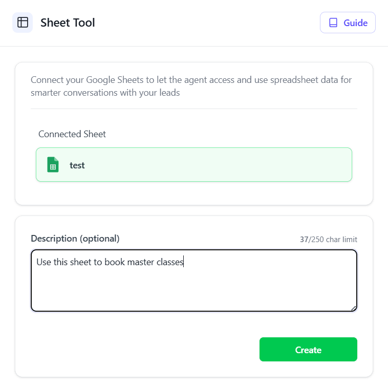 Create Tool