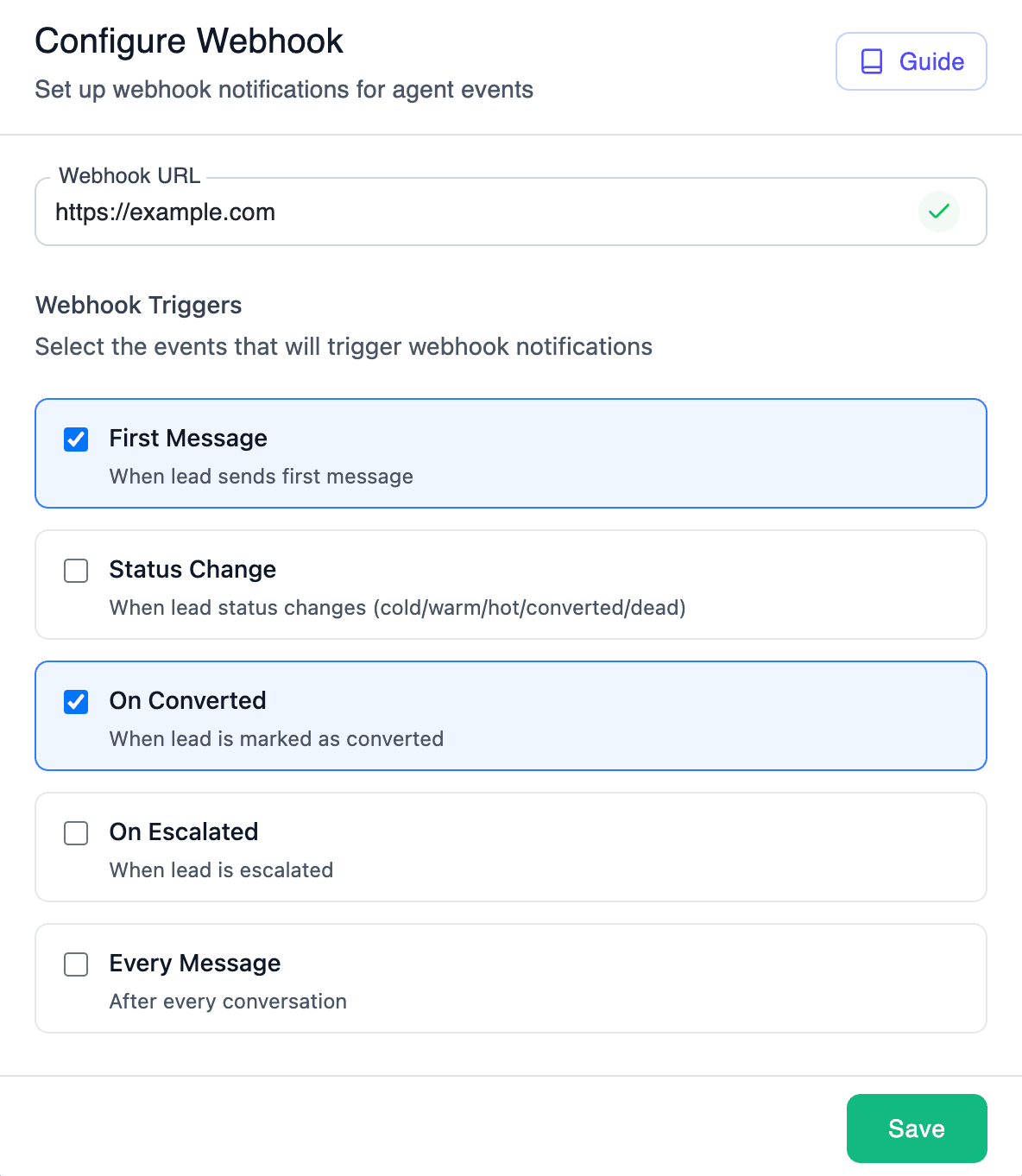 Webhook Configuration
