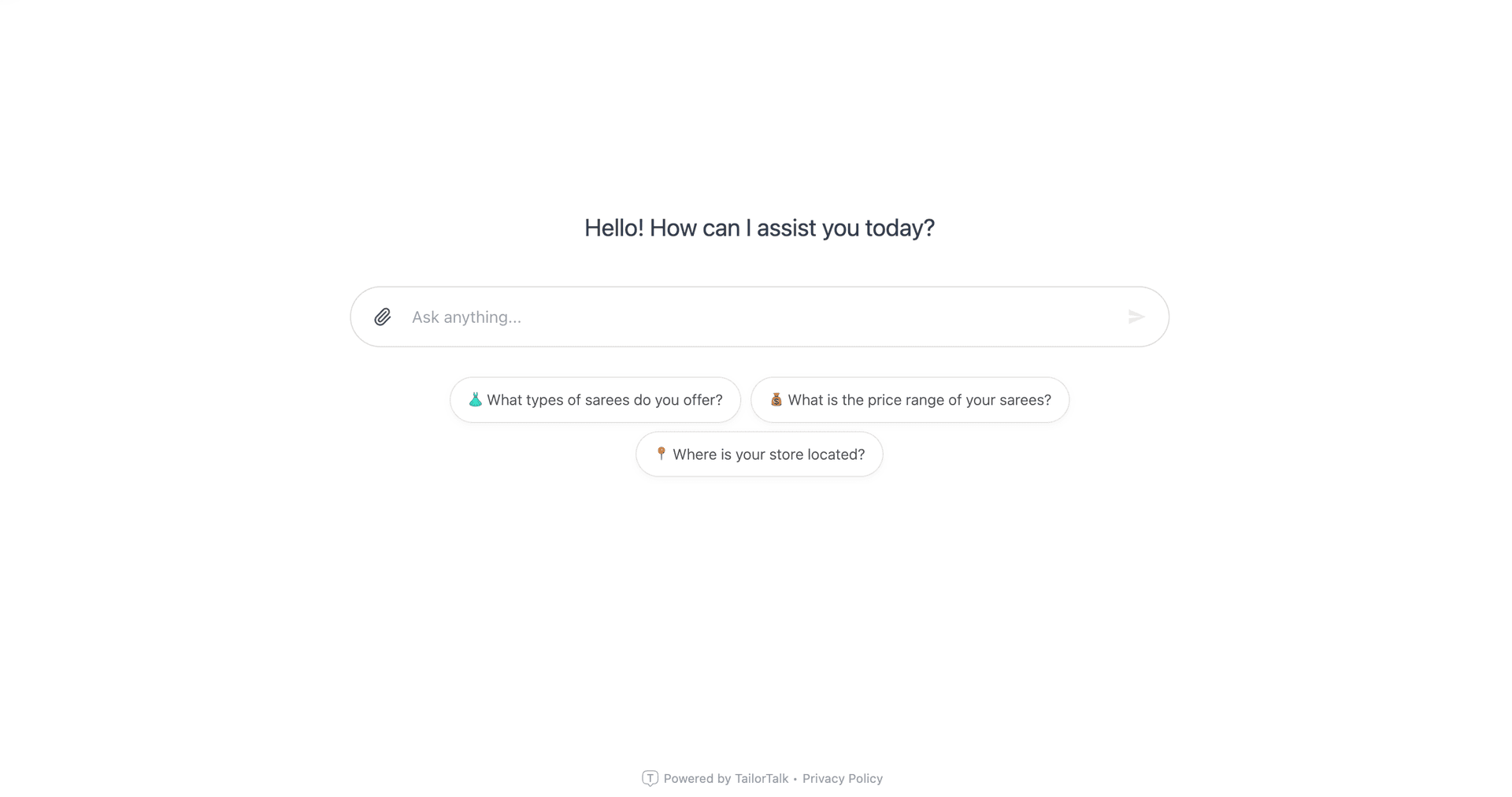 ChatGPT like widget or page for your business.