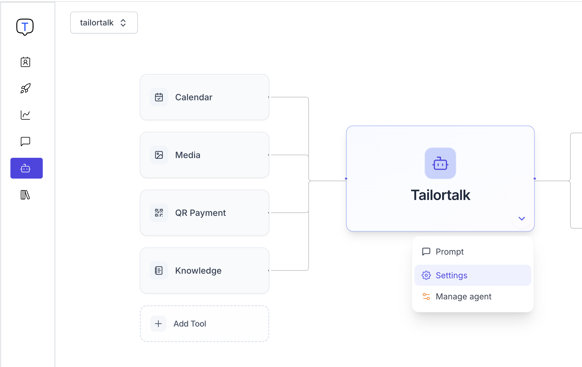 TailorTalk Agent Settings Interface